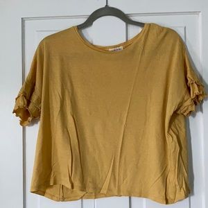 —Medium Yellow Stevie Hender Top with Ruffle Sleeves